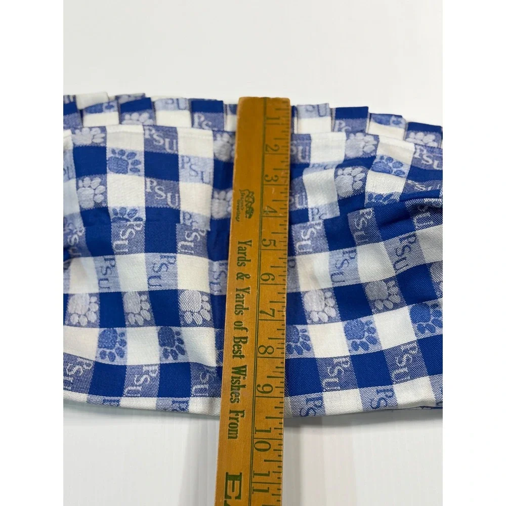 Longaberger Basket Liner Blue White Gingham PSU Penn State Paw Print Fabric